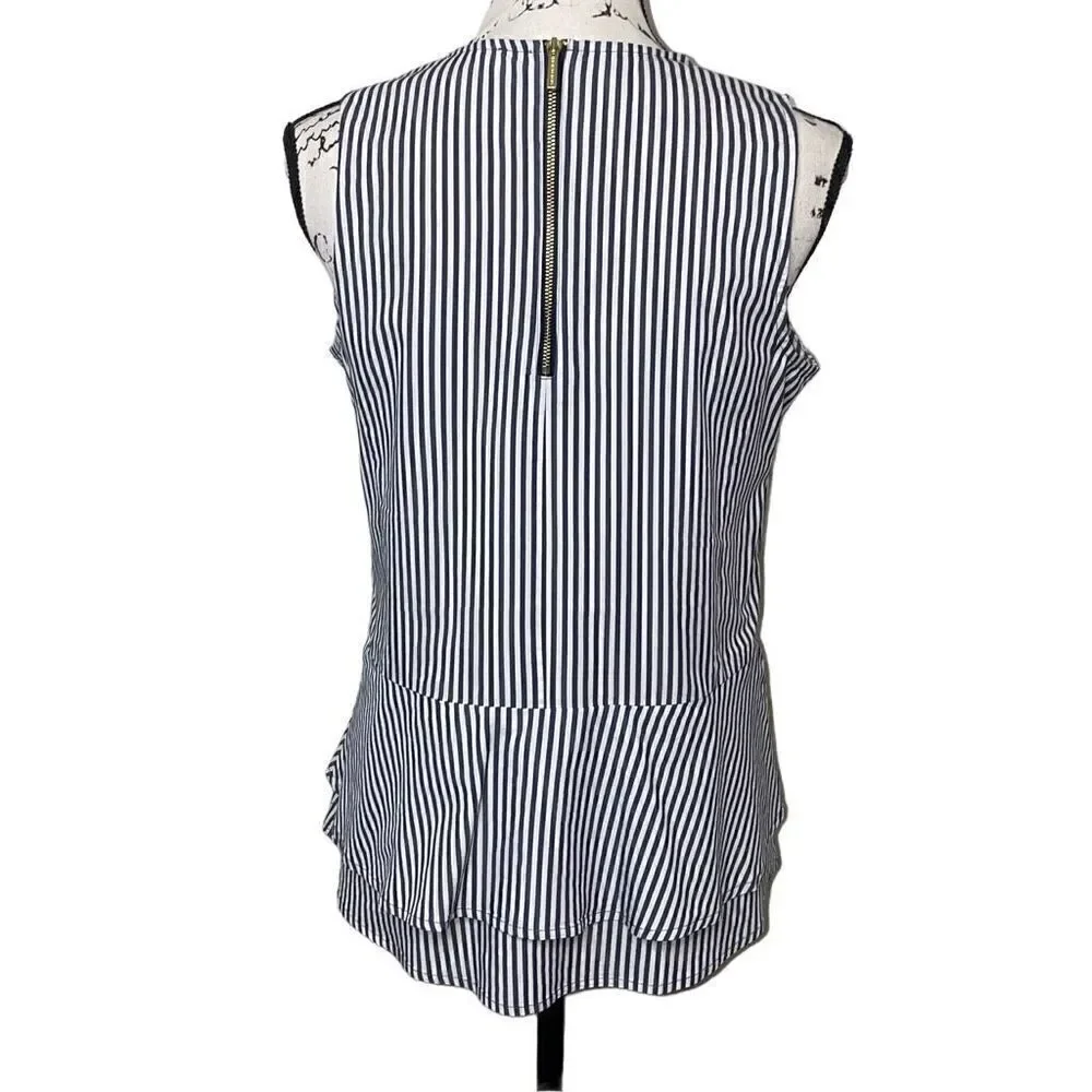 Michael Michael Kors Striped‎ Peplum blouse, Size Small